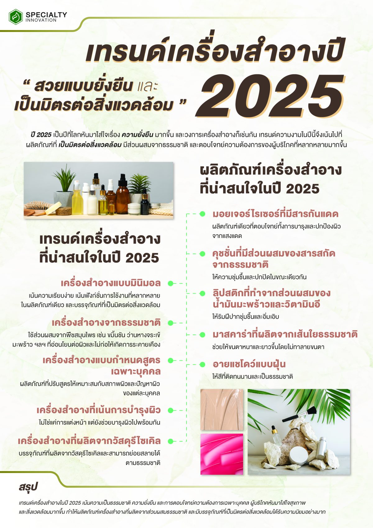 เทรนด์เครื่องสำอางปี 2025 “สวยแบบยั่งยืน และ เป็นมิตรต่อสิ่งแวดล้อม “